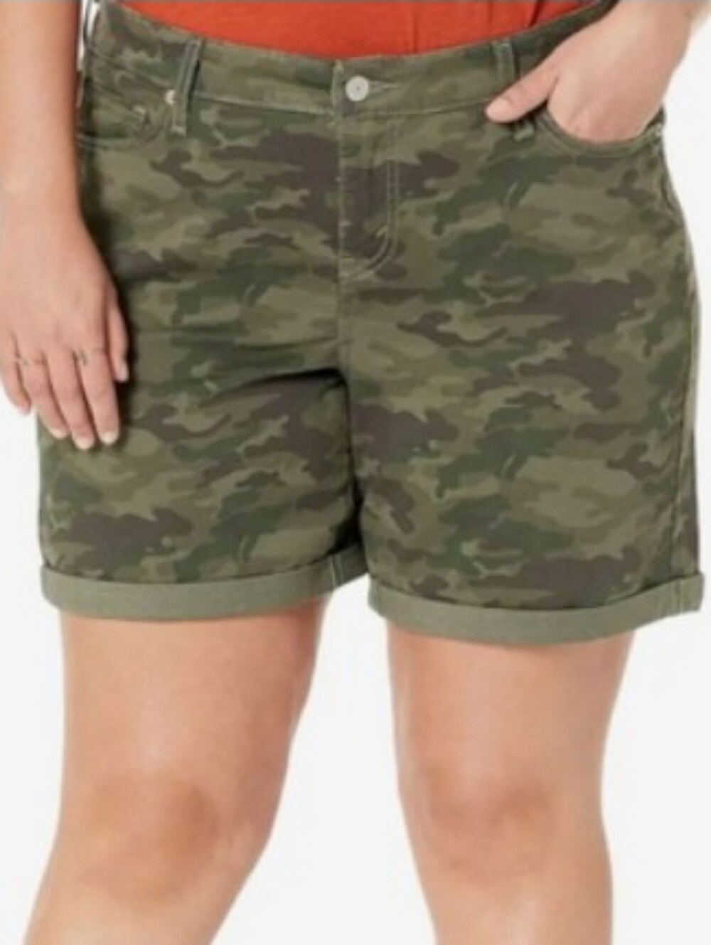 Levi's Green Camo Print Mid Length Women's Shorts - Size 16W